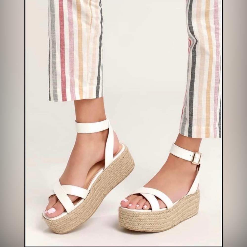 Women’s White Espadrille Sandals New